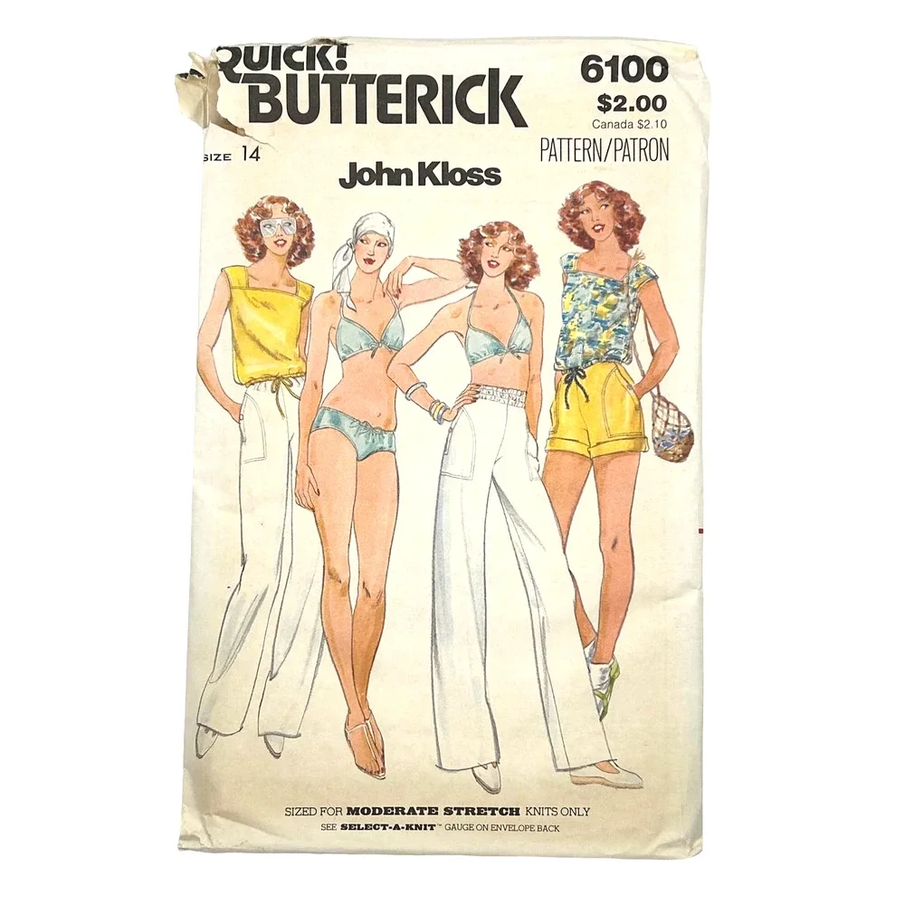 Butterick Vintage 1980's Pattern #6100 John Kloss Misses Bikini Size 14‎